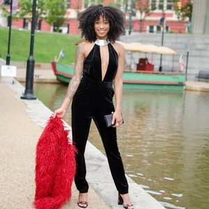 Black Velvet Romper/Jumpsuit/Catsuit